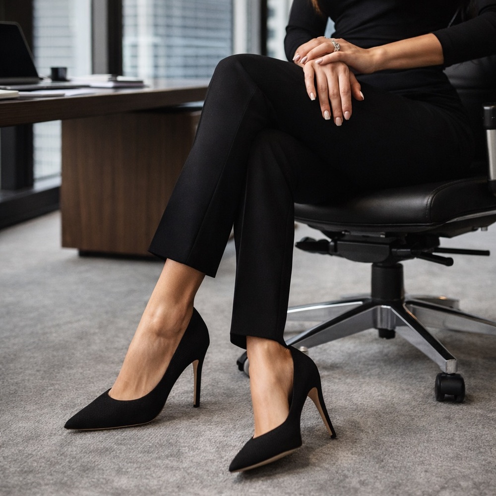 Gloria Vanderbilt Black Pointed Toe Heels Pumps Size 8.5 SKU GVMAR-8.5-MS